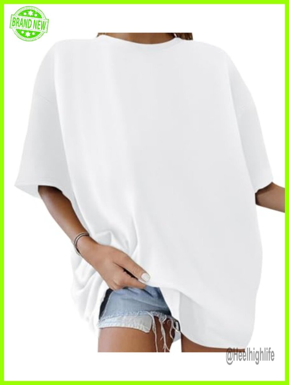Oversized Cotton Blend Graphic Tee Short Sleeve Drop Shoulder